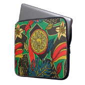 Tropisches Blumenmuster im Doodle-Stil mit Früchte Laptopschutzhülle (Vorderseite Links)