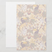 Tropisches Blumenmuster mit Tiger Briefpapier (Vorne/Hinten)