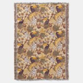 Tropisches Blumenmuster mit Tiger Decke (Vorderseite Vertikal)
