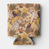 Tropisches Blumenmuster mit Tiger Dosenkühler (Vorderseite)