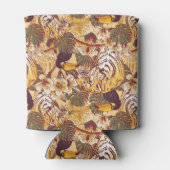 Tropisches Blumenmuster mit Tiger Dosenkühler (Rückseite)