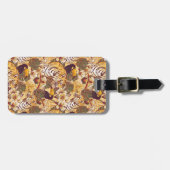 Tropisches Blumenmuster mit Tiger Gepäckanhänger (Vorderseite horizontal)