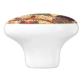 Tropisches Blumenmuster mit Tiger Keramikknauf (Seitenansicht)