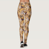 Tropisches Blumenmuster mit Tiger Leggings (Rückseite)