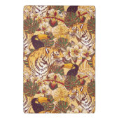 Tropisches Blumenmuster mit Tiger Mini Klemmbrett (Rückseite)