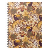 Tropisches Blumenmuster mit Tiger Notizblock (Vorderseite)