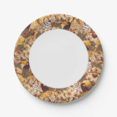 Tropisches Blumenmuster mit Tiger Pappteller (Vorderseite)