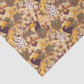 Tropisches Blumenmuster mit Tiger Seidenpapier (Ausschnitt)