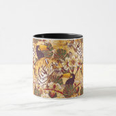 Tropisches Blumenmuster mit Tiger Tasse (Zentrum)
