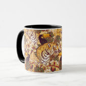 Tropisches Blumenmuster mit Tiger Tasse (Vorderseite Links)