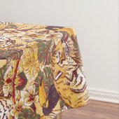 Tropisches Blumenmuster mit Tiger Tischdecke (Beispiel)