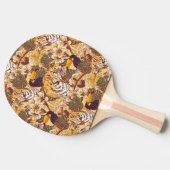 Tropisches Blumenmuster mit Tiger Tischtennis Schläger (Seitenansicht)