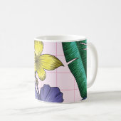 Tropisches Blumenmuster: Muster nahtloser Blätter Kaffeetasse (VorderseiteRechts)