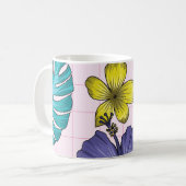 Tropisches Blumenmuster: Muster nahtloser Blätter Kaffeetasse (Vorderseite Links)