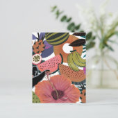 Tropisches Blumenmuster Postkarte (Stehend Vorderseite)