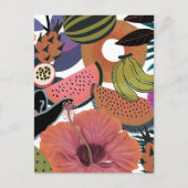 Tropisches Blumenmuster Postkarte (Vorderseite)