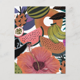 Tropisches Blumenmuster Postkarte