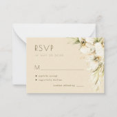 Tropisches Blumenpampas-Gras elegante Hochzeitsfei Mitteilungskarte (Vorderseite)