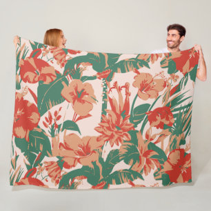 Tropisches Blumenparadies Fleecedecke