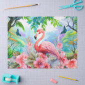 Tropisches Blumenrosa Flamingo Decoupage Seidenpapier (Basteln)