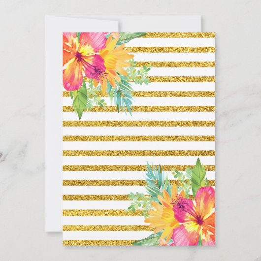 Tropisches Blumenschwimmbad Party Geburtstag Einladung (Rückseite)