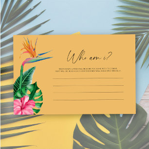 Tropisches Blumenspiel - Wer bin ich Brautparty Briefpapier