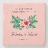 Tropisches Blumenthema Steinuntersetzer (Vorderseite)