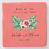 Tropisches Blumenthema Steinuntersetzer (Vorderseite)