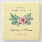 Tropisches Blumenthema Steinuntersetzer (Vorderseite)