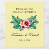 Tropisches Blumenthema Weinetikett (Einzelnes Label)