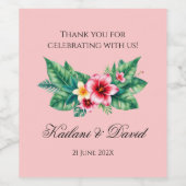 Tropisches Blumenthema Weinetikett (Einzelnes Label)