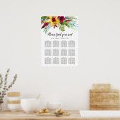 Tropisches Blumenzelt 12 Tafelsitzdiagramm Poster (Küche)