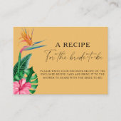Tropisches Blumenzelt - Rezept für die Braut Begleitkarte (Vorderseite)