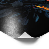 Tropisches Blut auf schwarz Fotodruck (Ecke)