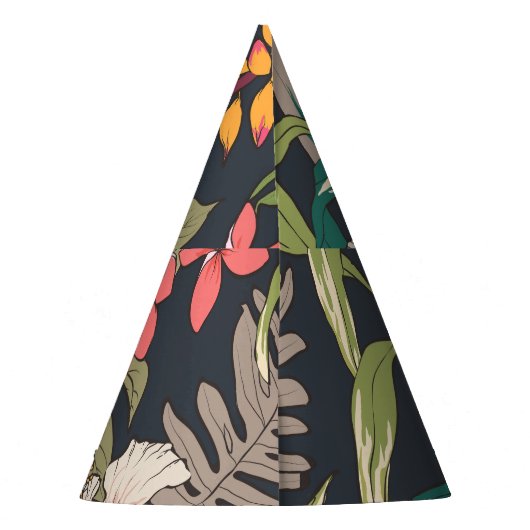 Tropisches Blut: Muster nahtloser Blume Partyhütchen (Rückseite)