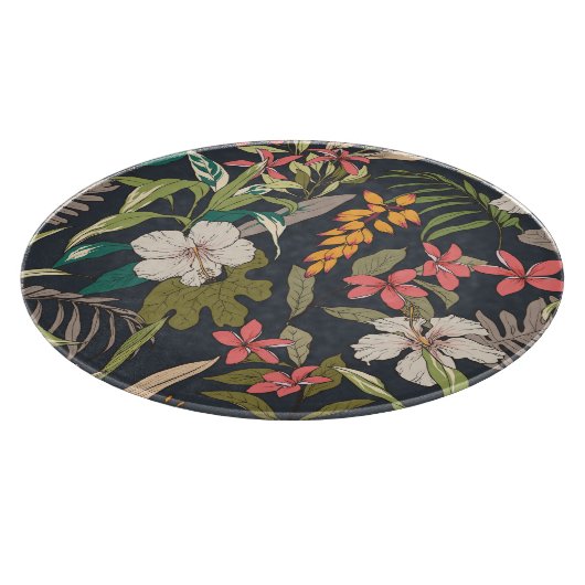 Tropisches Blut: Muster nahtloser Blume Schneidebrett (Ecke)