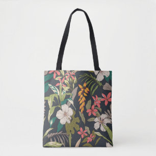 Tropisches Blut: Muster nahtloser Blume Tasche