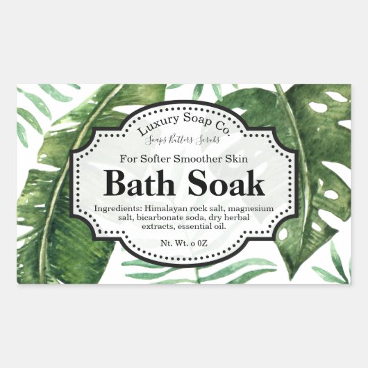 Tropisches Body-Scrub-Etikett Rechteckiger Aufkleber (Vorderseite)