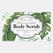 Tropisches Body-Scrub-Etikett Rechteckiger Aufkleber (Vorderseite)
