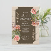 tropisches bohisches Brautparty, Pampasgras Einladung (Stehend Vorderseite)