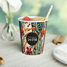 Tropisches Boho Blumen Alters Geburtstagsfeier Des