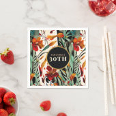 Tropisches Boho Blumen Alters Picknick Design Serviette (Beispiel)