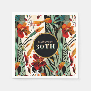 Tropisches Boho Blumen Alters Picknick Design Serviette