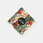 Tropisches Boho Blumen Alters Picknick Design Serviette (Ecke)