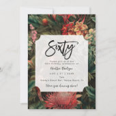 Tropisches Boho Blumenfest 60. Geburtstagsparty Einladung (Vorderseite)