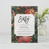 Tropisches Boho Blumenfest 60. Geburtstagsparty Einladung (Stehend Vorderseite)