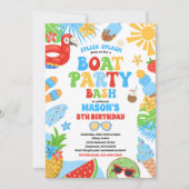 Tropisches Boot See Marina Birthday Party Einladung (Vorderseite)