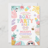 Tropisches Boot See Marina Birthday Party Einladung (Vorderseite)