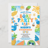 Tropisches Boot See Marina Birthday Party Einladung (Vorderseite)