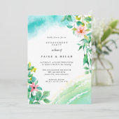 Tropisches botanisches Aquarellenspiel Einladung (Stehend Vorderseite)